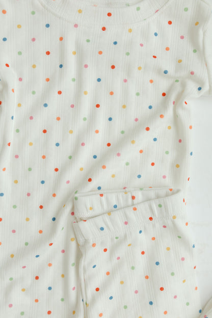 Short Sleeve PJ Set in Confetti Pointelle