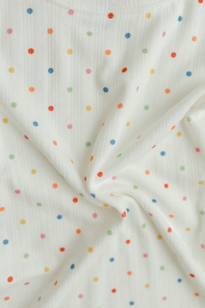 Short Sleeve PJ Set in Confetti Pointelle