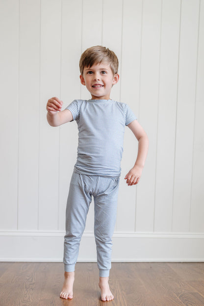 Short Sleeve PJ Set in Navy Picnic