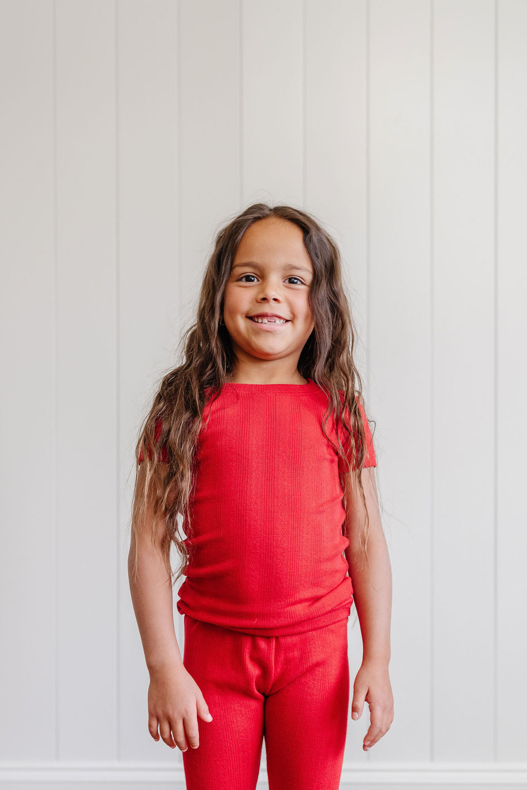 Short Sleeve PJ Set in Poppy Pointelle