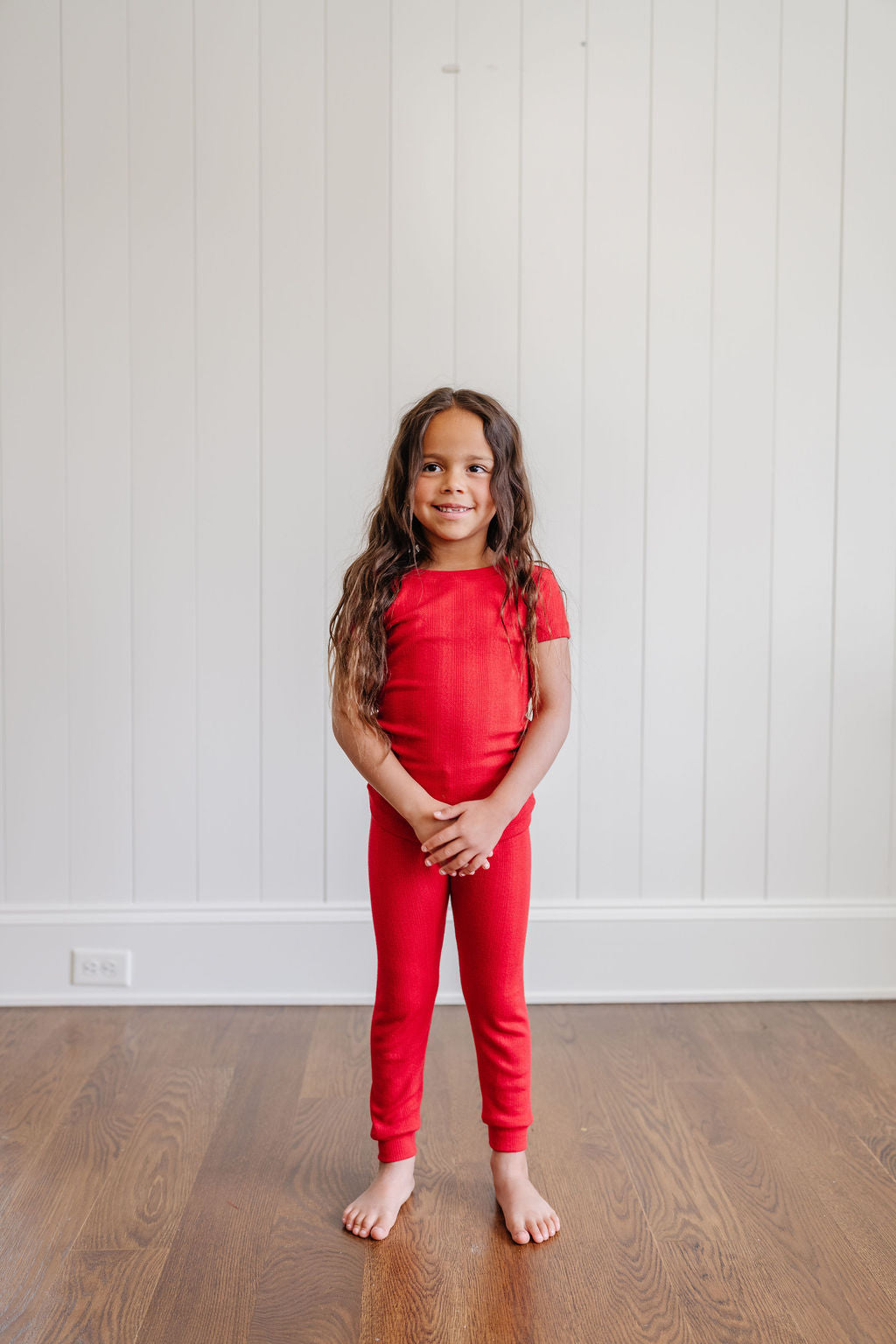 Short Sleeve PJ Set in Poppy Pointelle