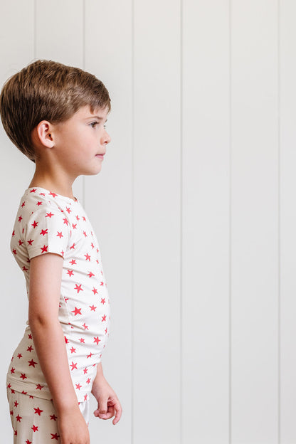 Short Sleeve PJ Set in Cherry Stars