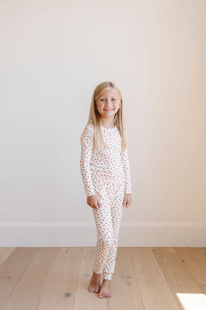 PREORDER PJ Set in Cranberry Dot