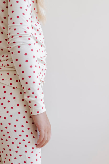 PREORDER PJ Set in Cranberry Dot