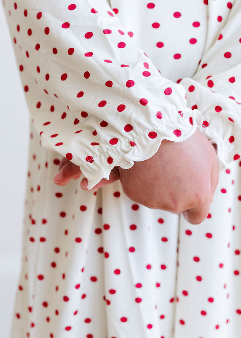 PREORDER Wendy Dress in Cranberry Dot