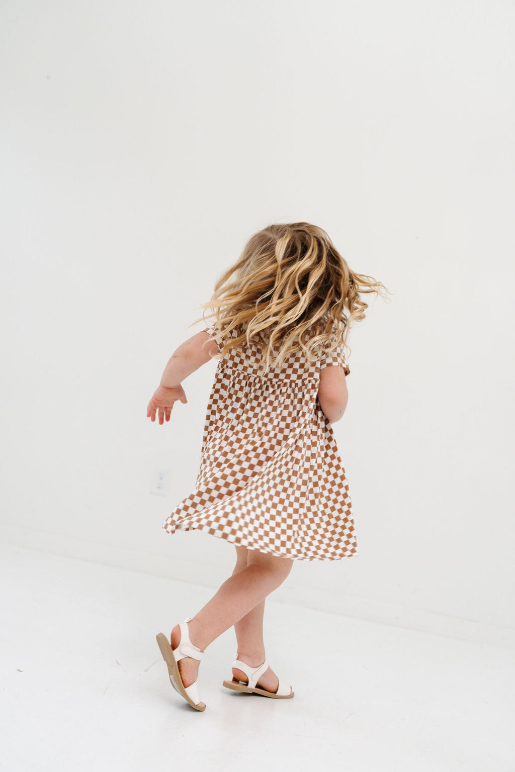 Smock Dress in Hazelnut Chequer