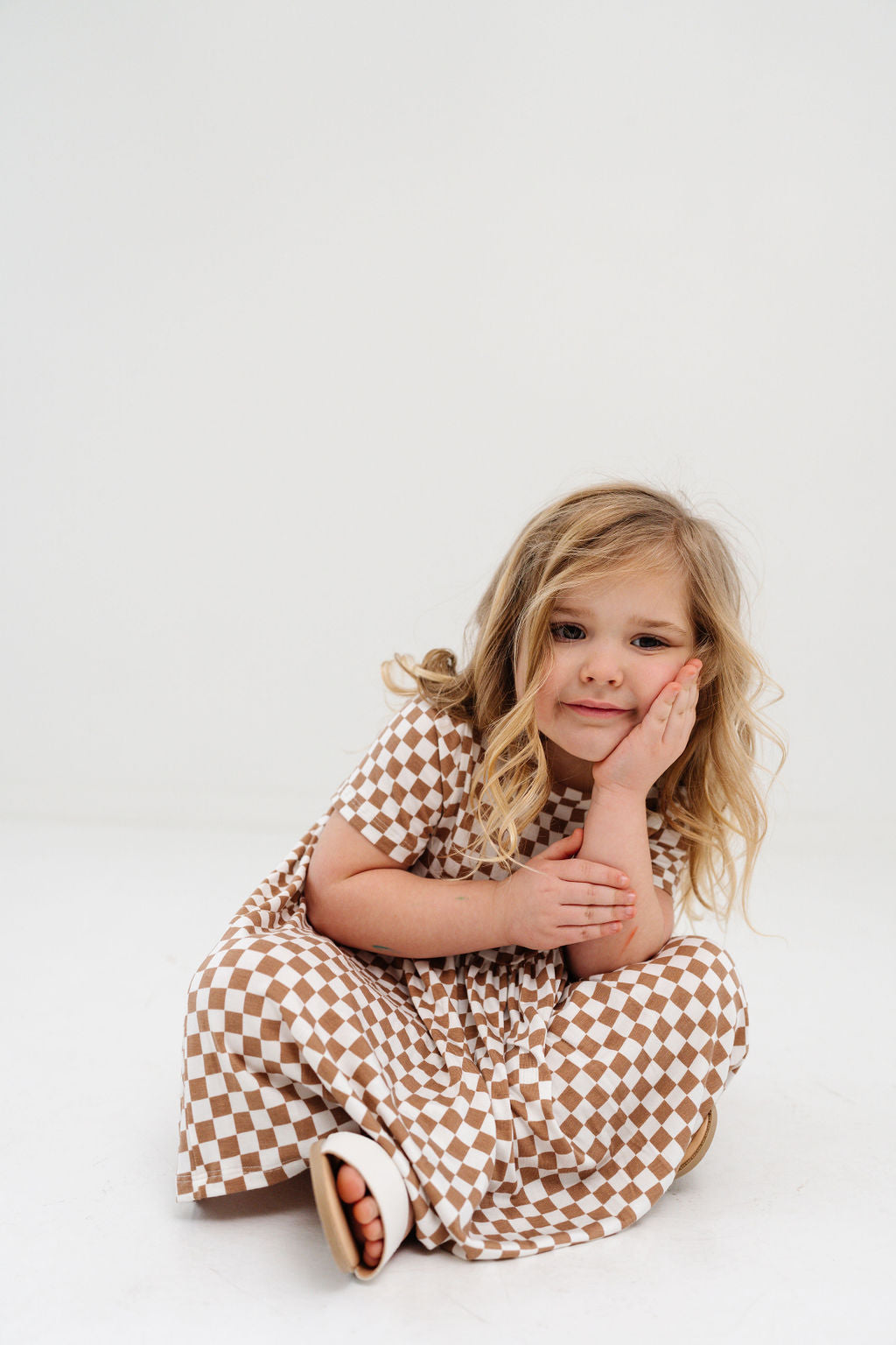 Smock Dress in Hazelnut Chequer