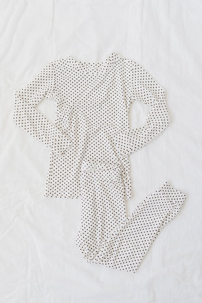 PJ Set in Chocolate Dot