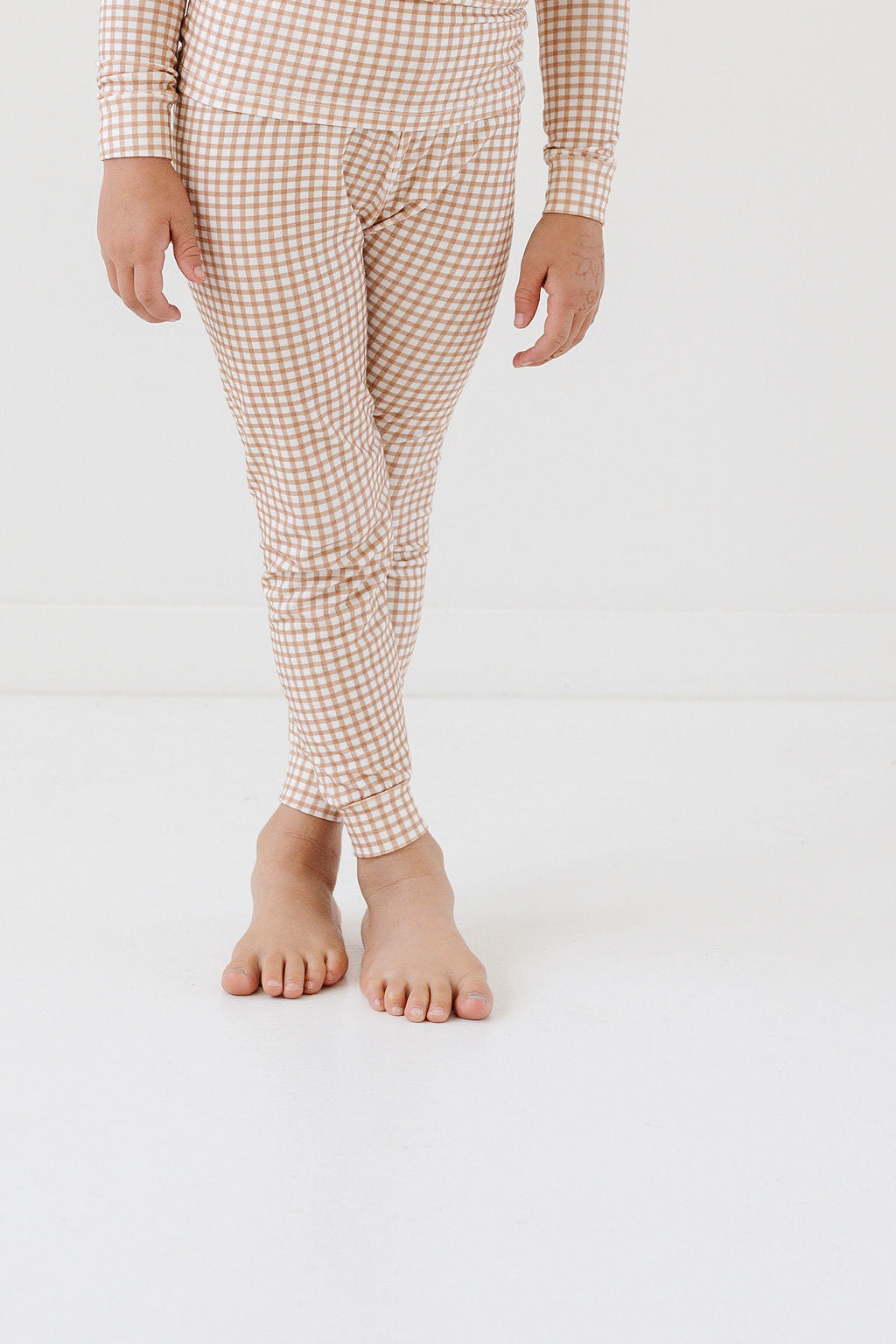 PJ Set in Oatmeal Grid