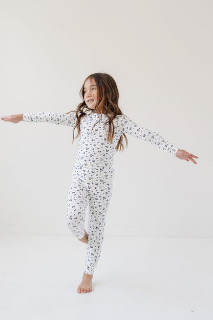 PJ Set in Navy Fleur
