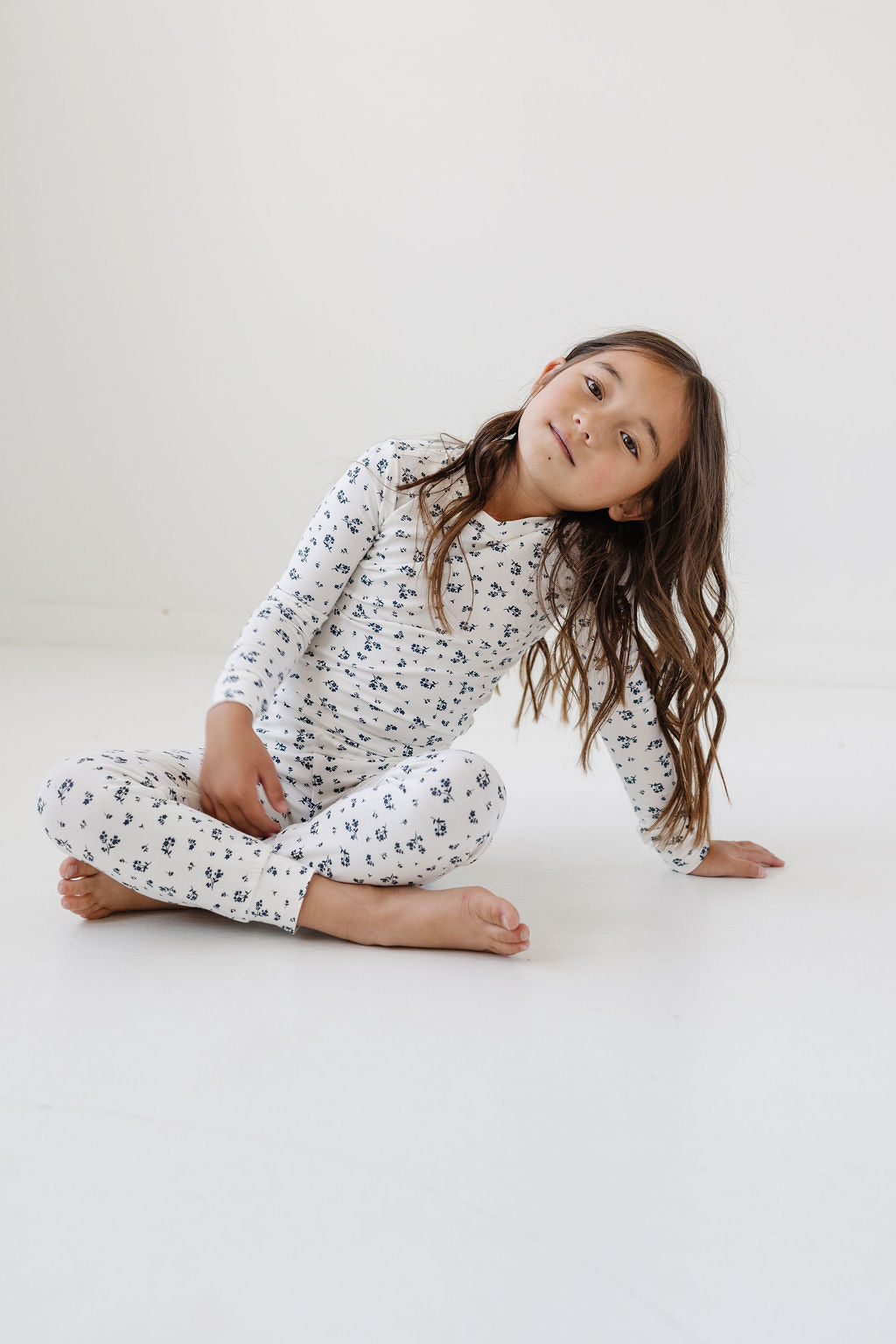 PJ Set in Navy Fleur