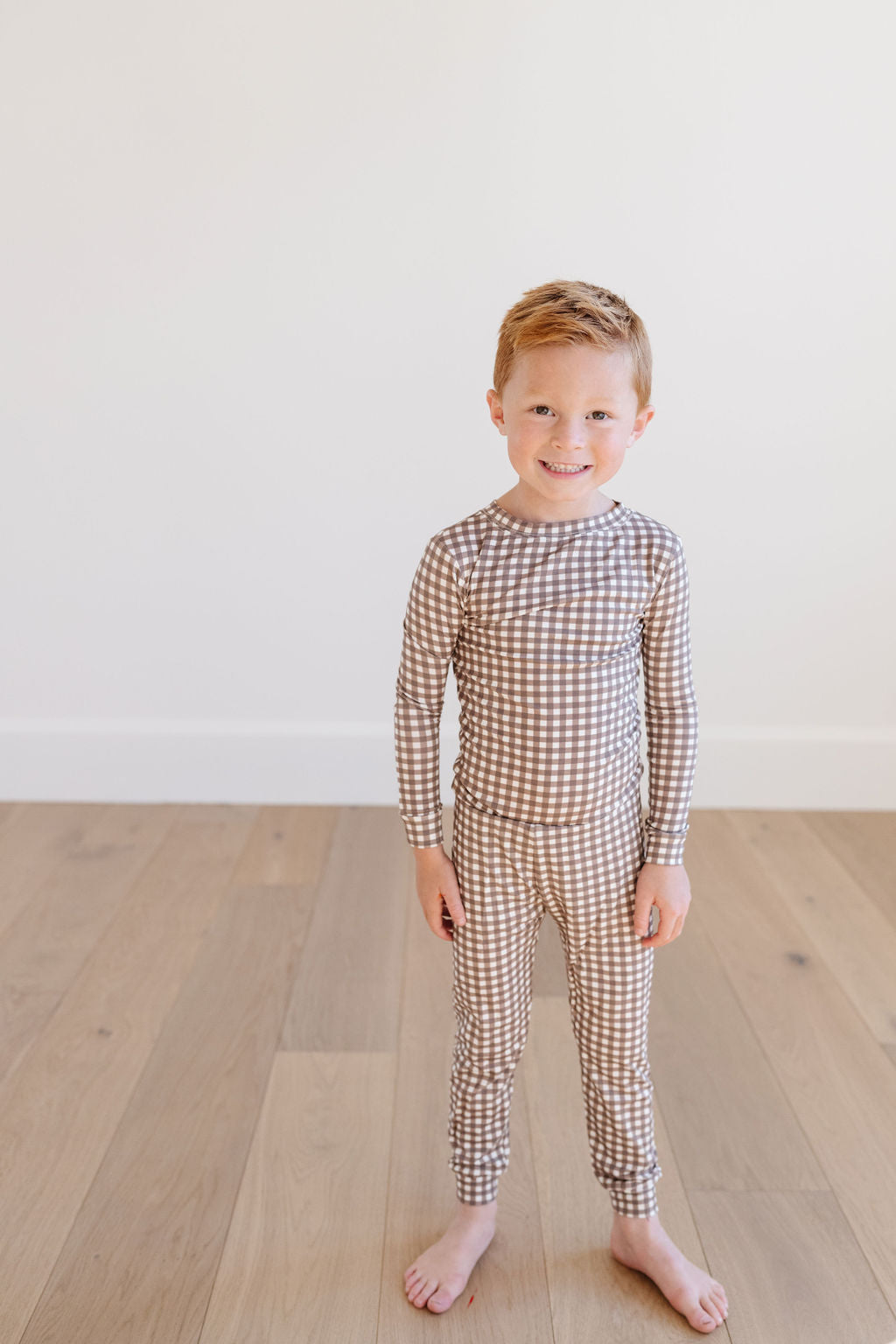 PJ Set in Chestnut Gingham