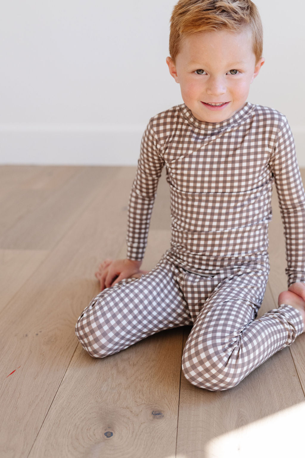 PJ Set in Chestnut Gingham