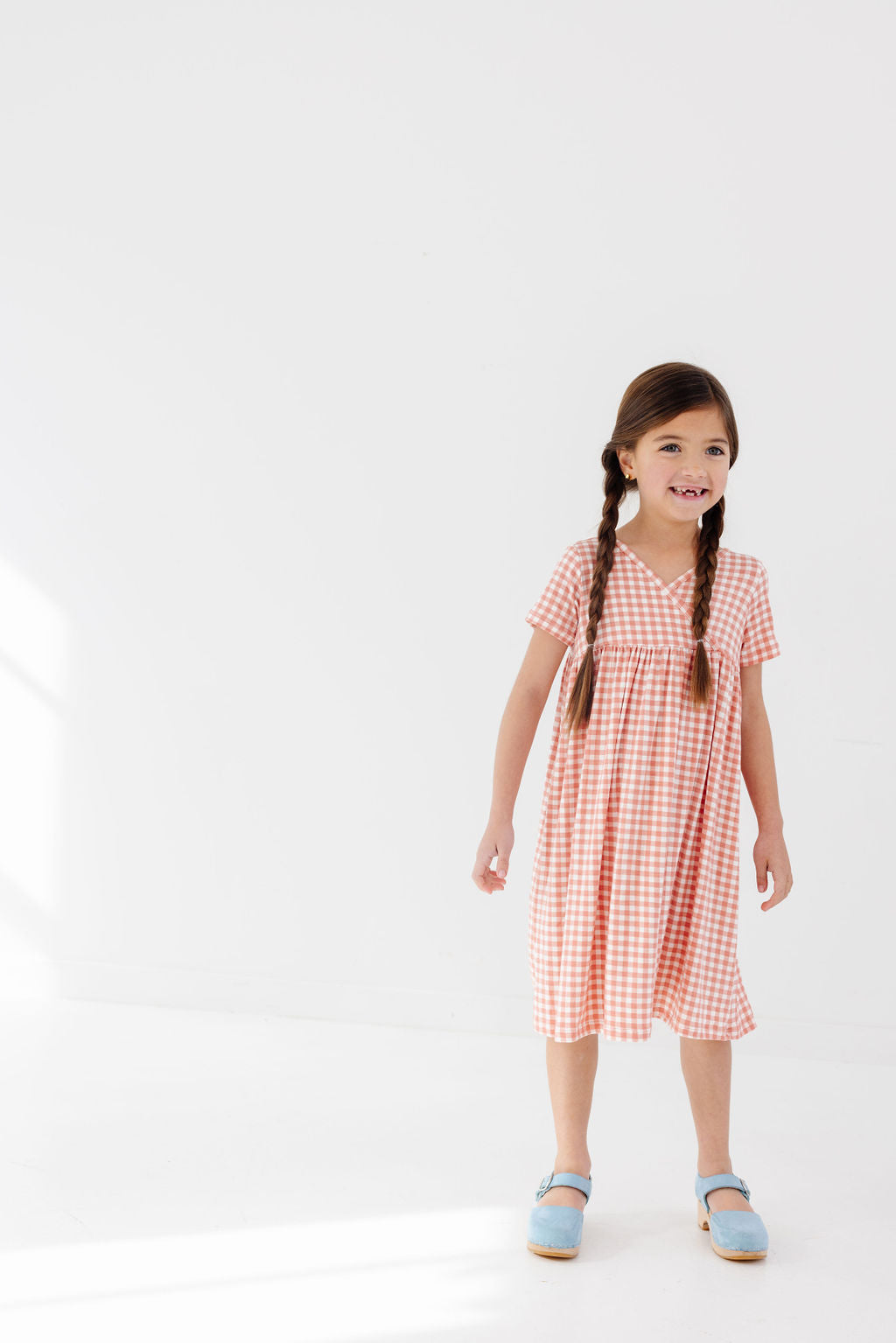 Crosstop Dress in Peony Gingham