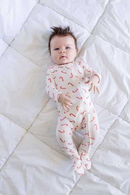 *Preorder* Baby Zip-Up in Candy Cane