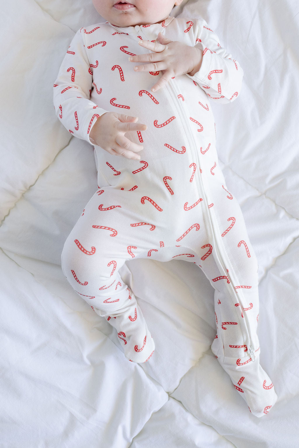 *Preorder* Baby Zip-Up in Candy Cane
