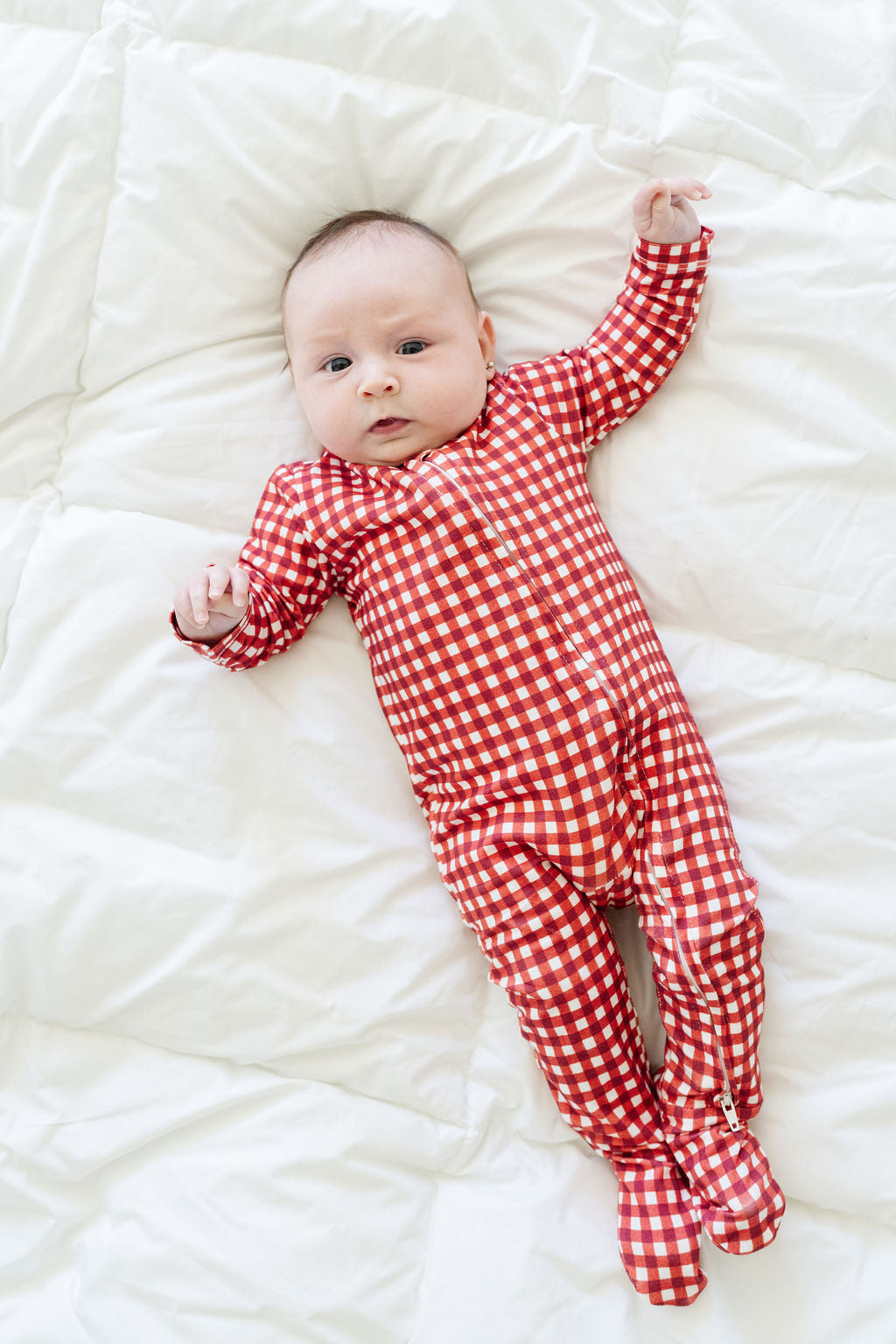 *Preorder* Baby Zip-Up in Merry Gingham