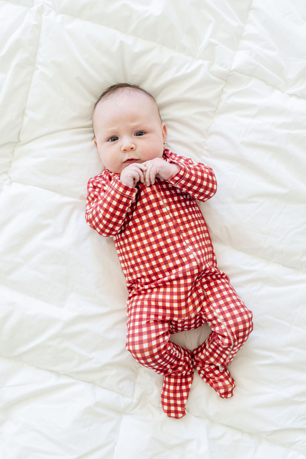 *Preorder* Baby Zip-Up in Merry Gingham