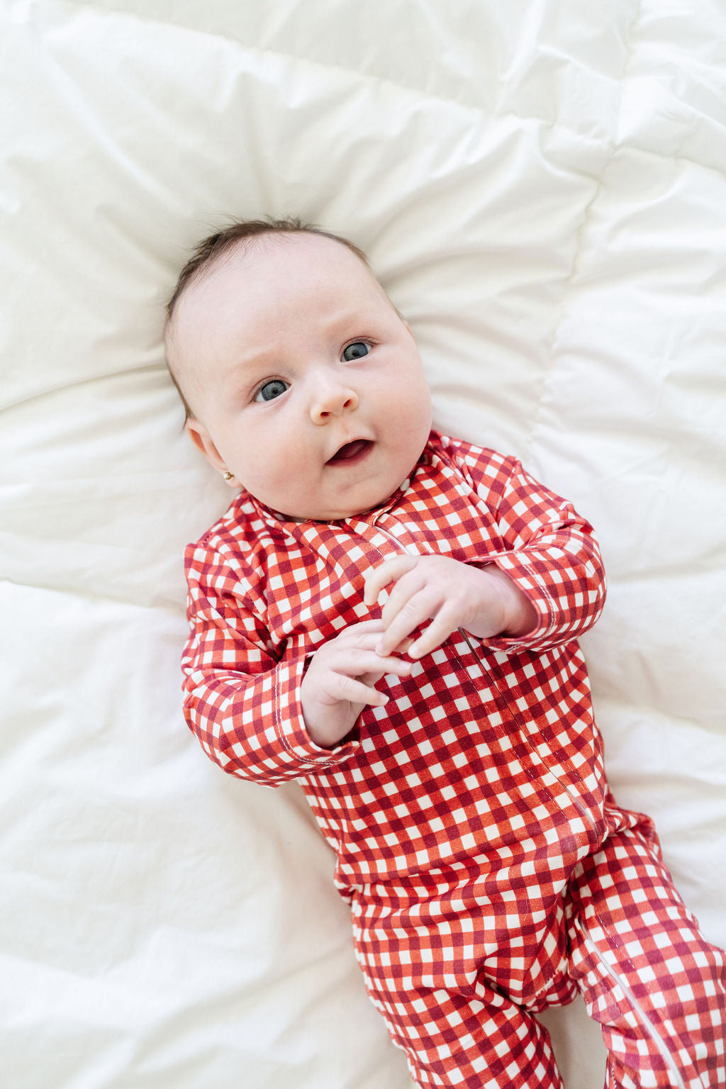 *Preorder* Baby Zip-Up in Merry Gingham