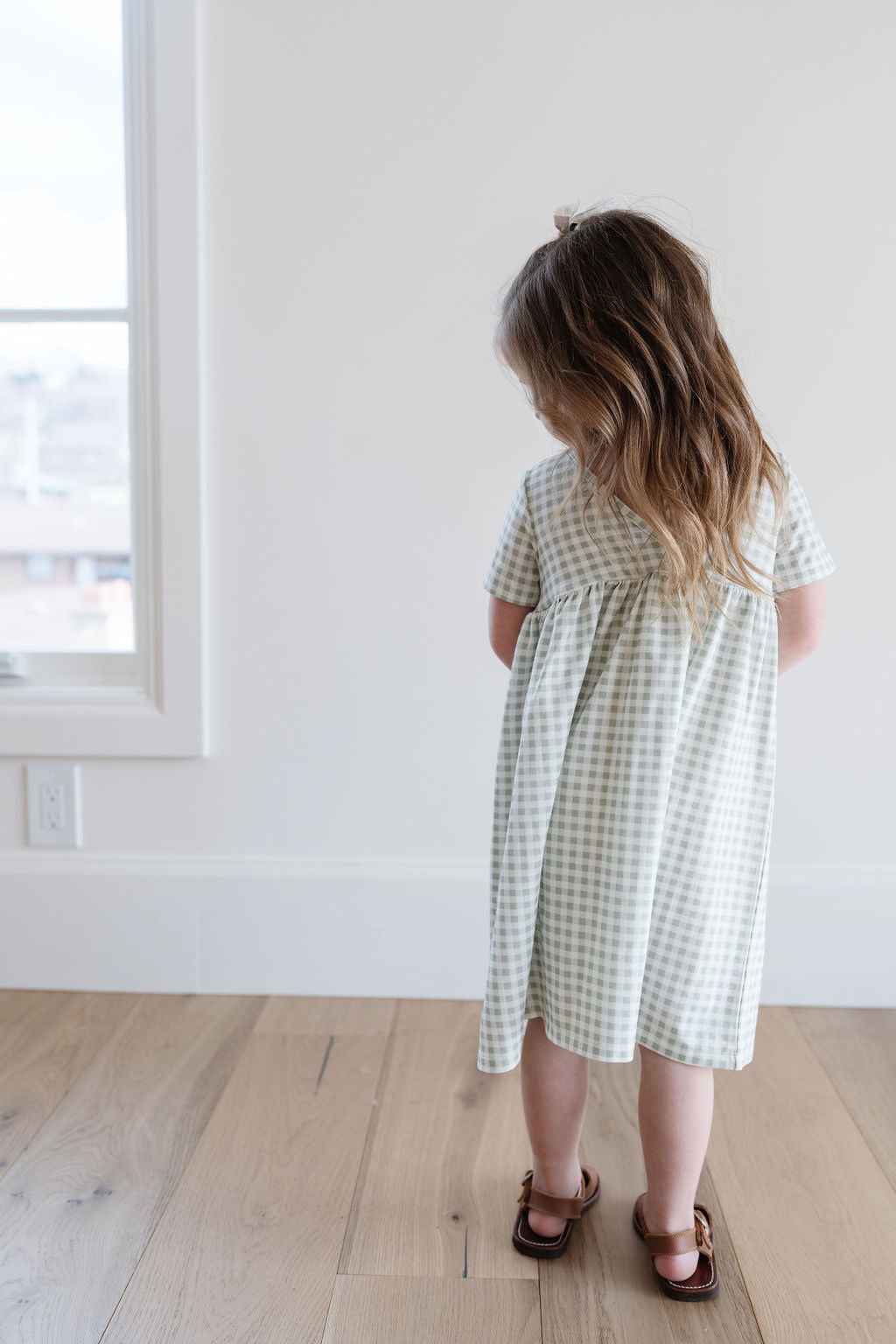 Crosstop Dress in Juniper Gingham