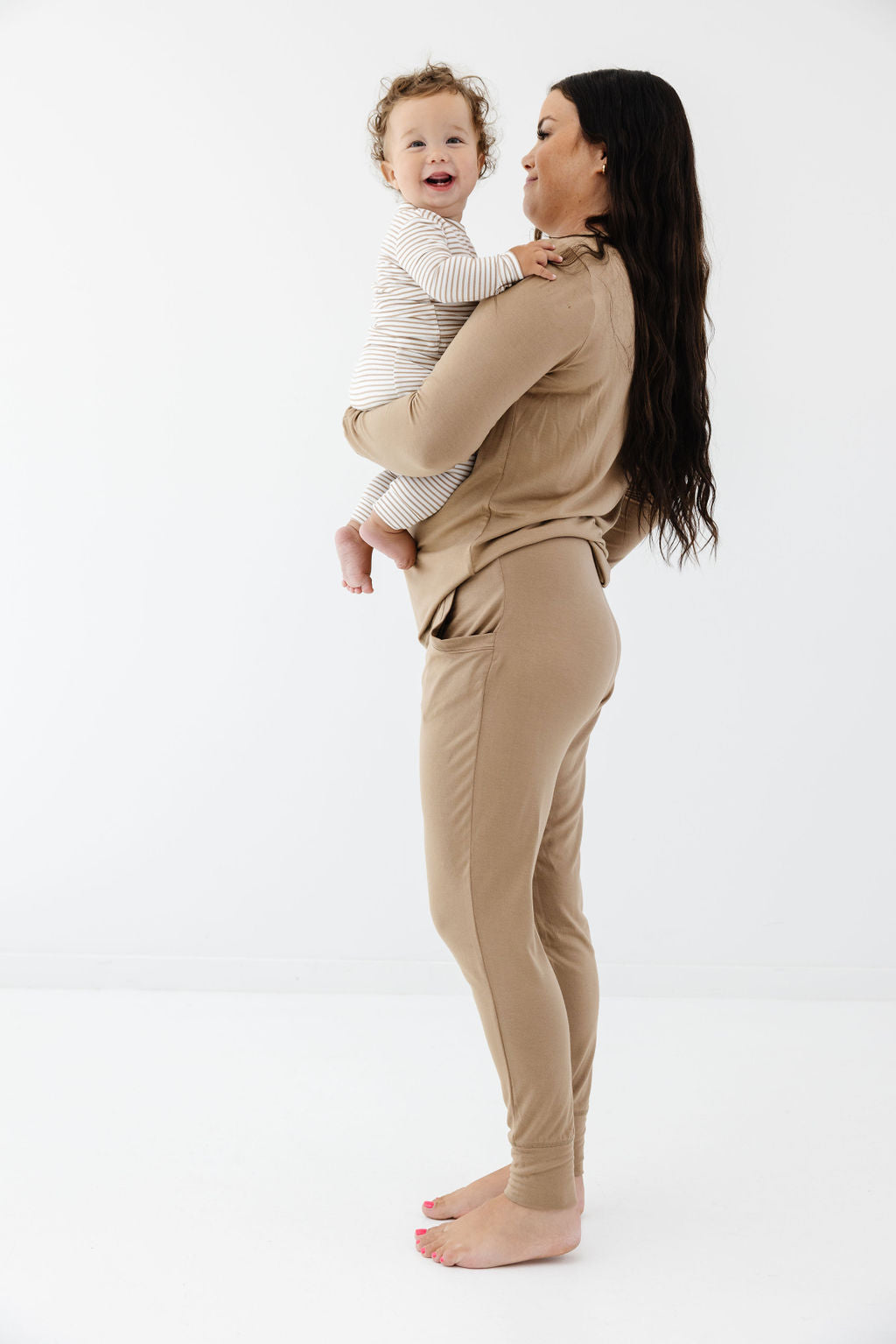 Long Sleeve Jogger Set in Cocoa