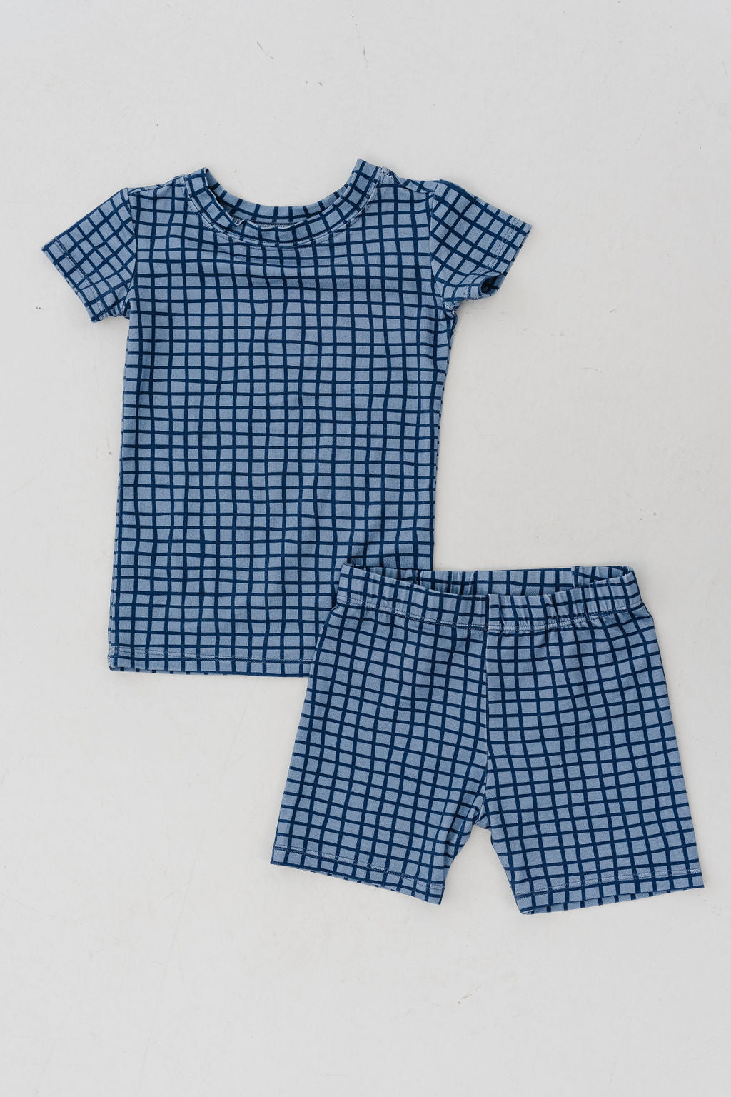 Classic Short Set in Denim Grid