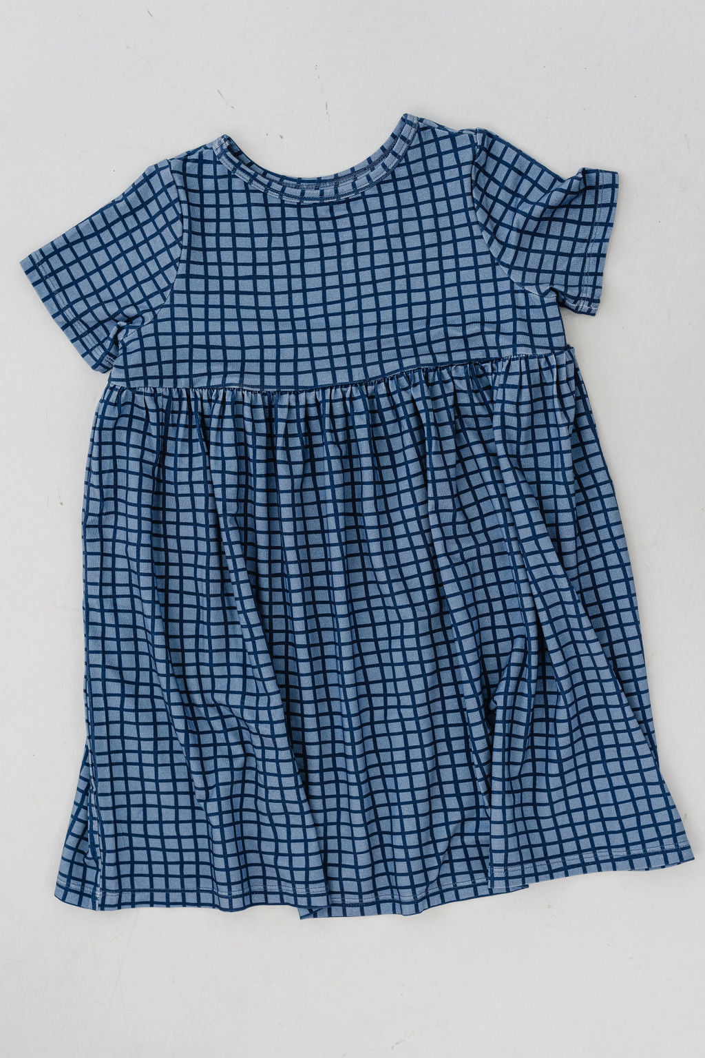 Smock Dress in Denim Grid