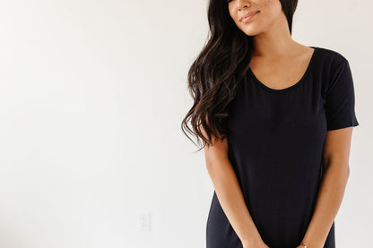 Basic Scoop Dress in Black